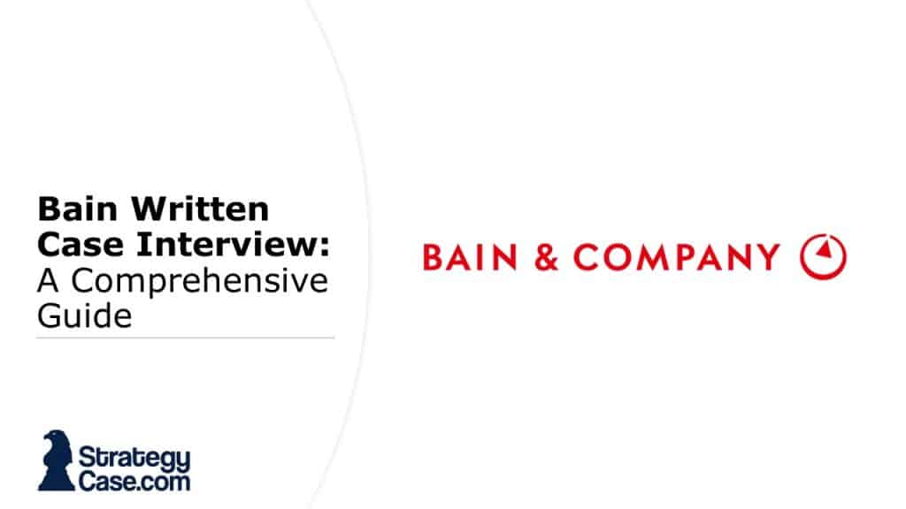 the image is the cover of an article on how to ace the bain written case interview