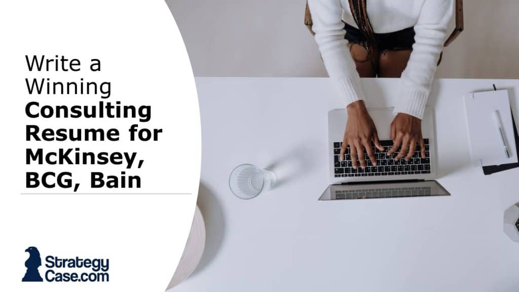 the image shows the cover for the article on how to write the perfect consulting resume