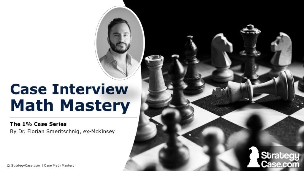 the image is the cover for the case interview math mastery course