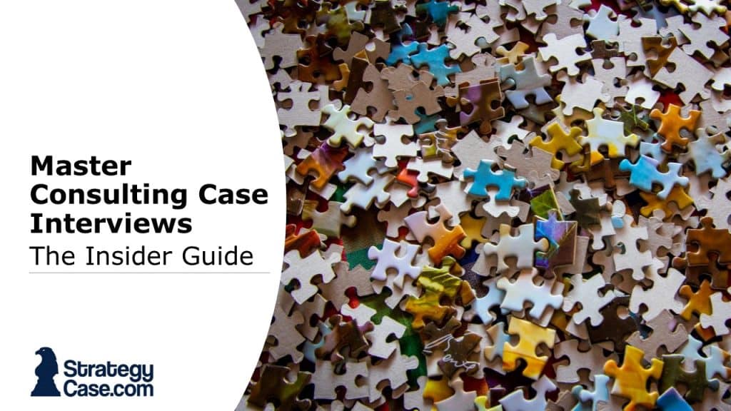 the image is the cover of an article on consulting case interviews