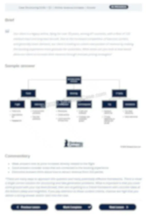 blurred content from the case interview framework course