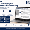 StrategyCase.com case structuring course product image with laptop showing a digital health brainstorming exercise.