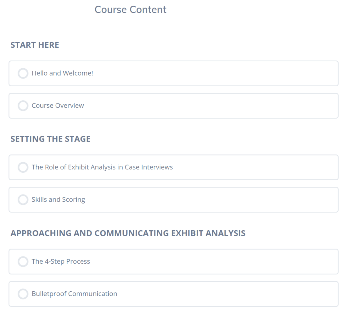 Exhibit Interpretation Course for Case Interviews