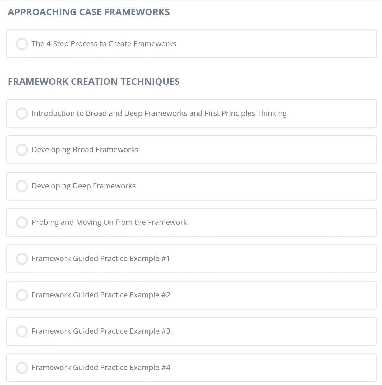 part of the course content of the structuring course
