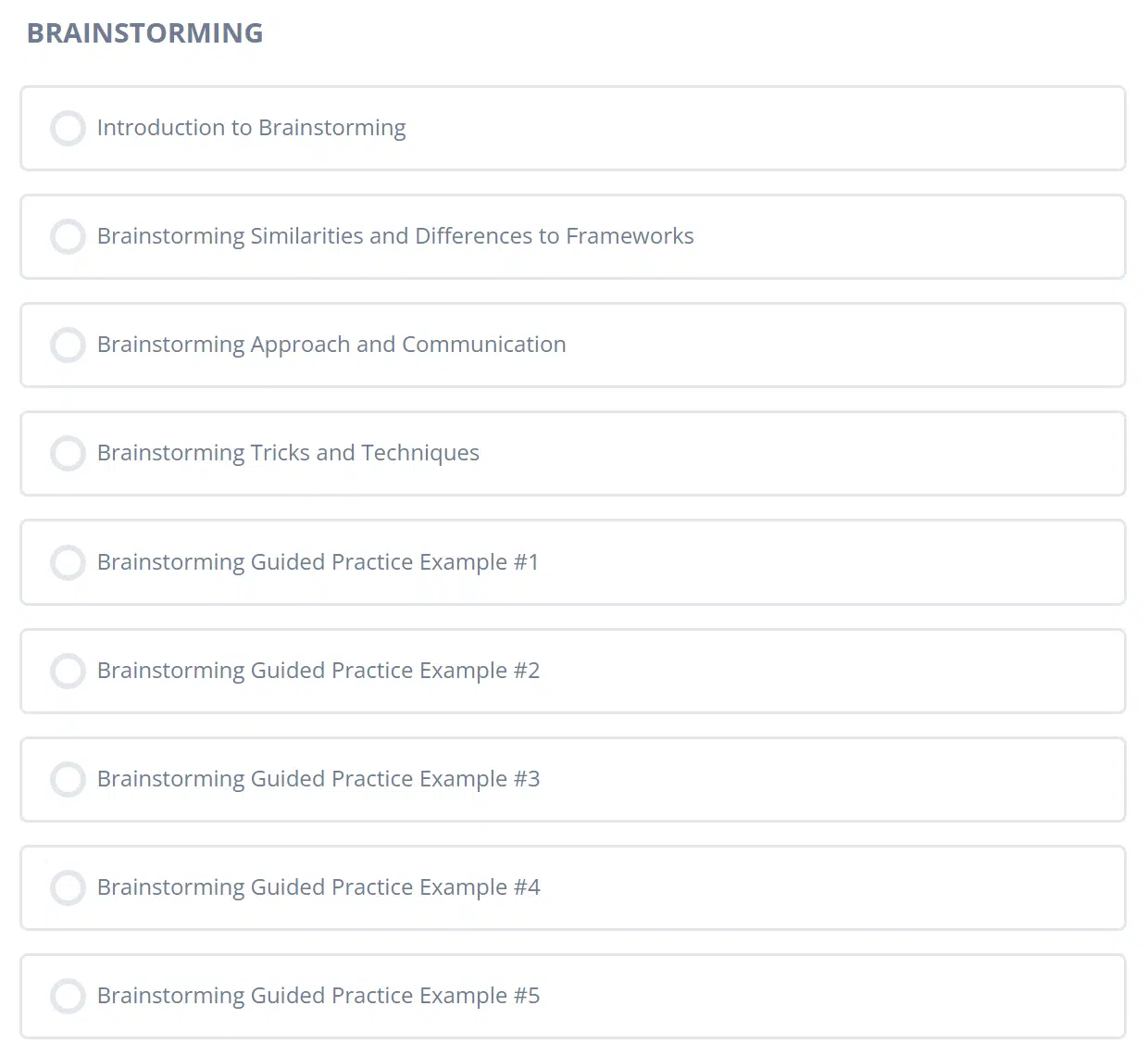 part of the course content of the structuring course