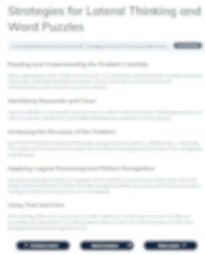 blurred example of the brainteaser course