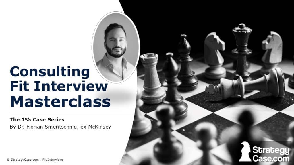 the image is the cover of the consulting fit interview masterclass program by strategycase.com