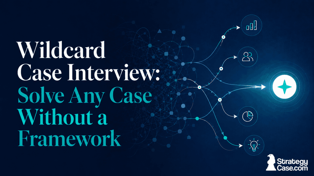 Professional cover image for a wildcard case interview guide on solving cases without frameworks.