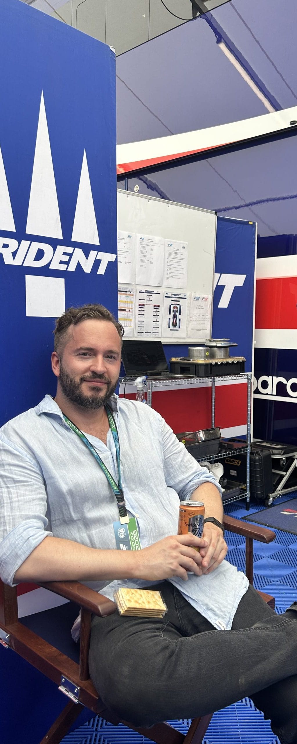 The image shows Florian Smeritschnig at a Formula 2 race
