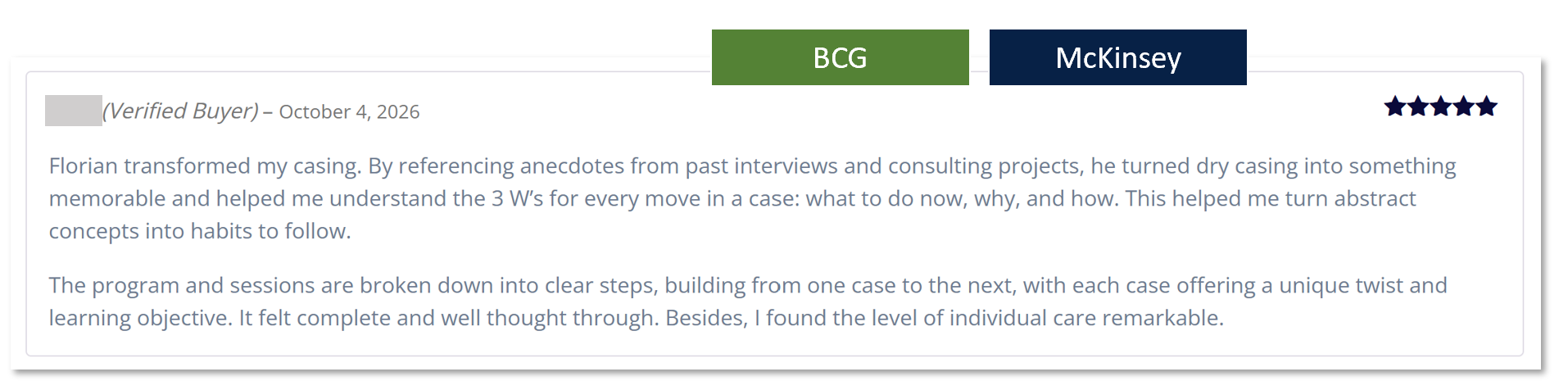 Client review screenshot