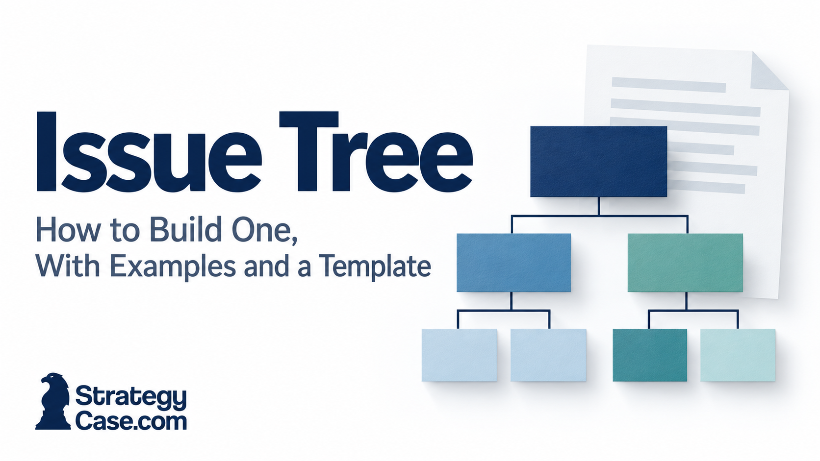 Issue tree illustration showing a central problem broken down into smaller branches.
